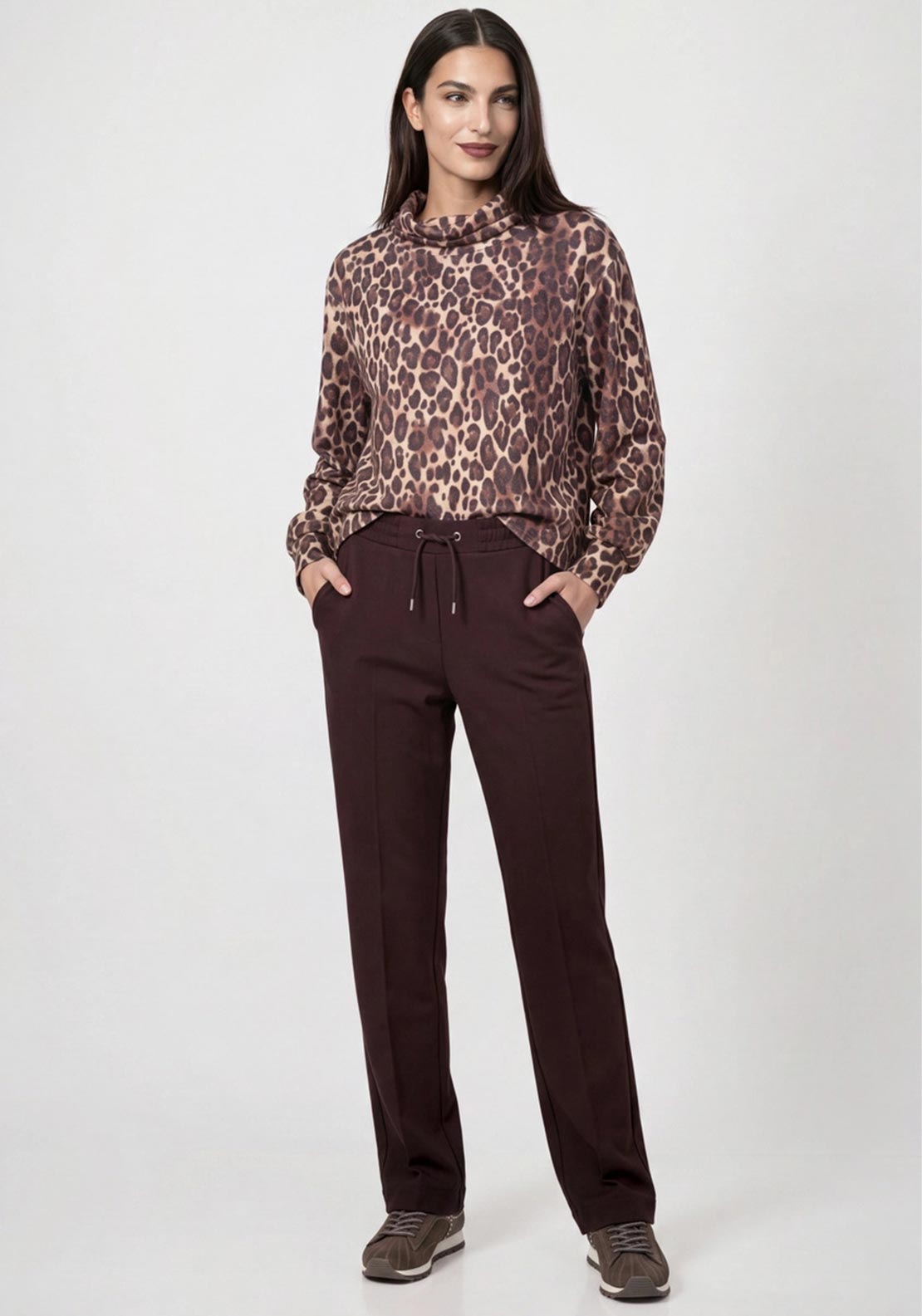 Monari Straight Leg Joggers, Brown