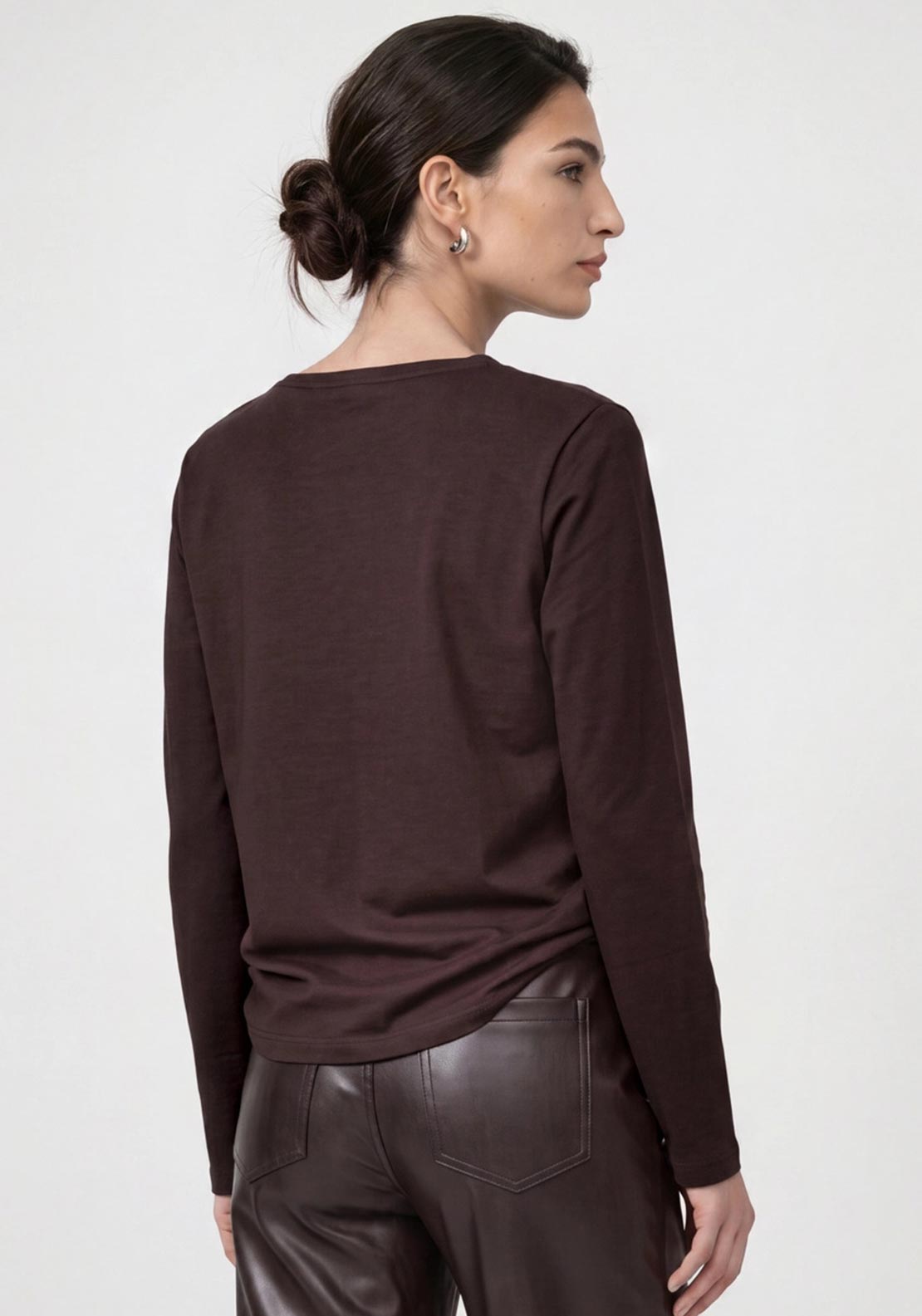 Monari Long Sleeve with Rhinestones Top, Brown