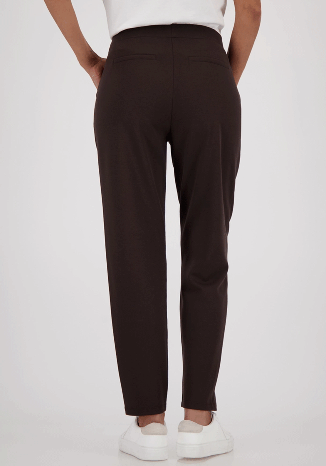 Monari Slim Leg Drawstring Trousers, Brown