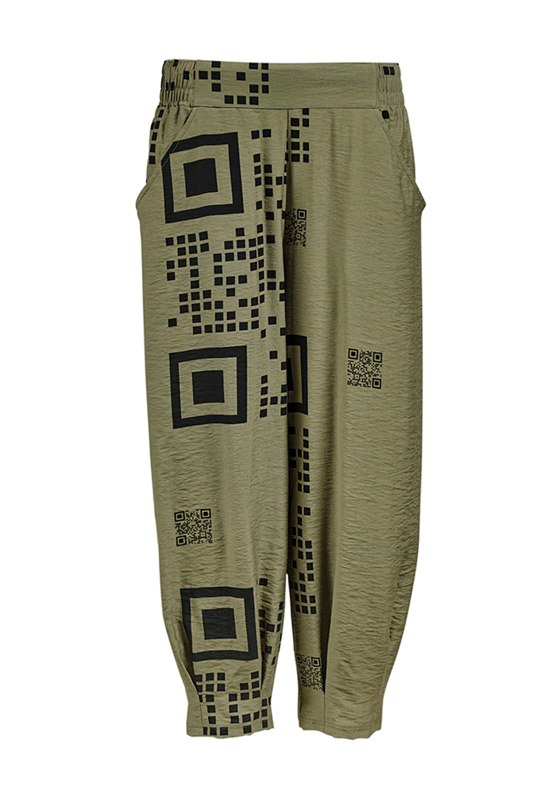 My Soul QR Code Cropped Trousers, Green