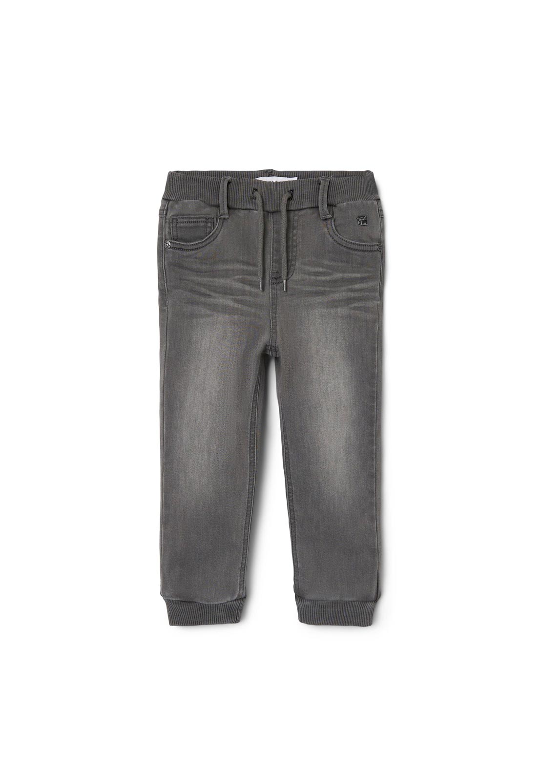 Name It Mini Boy Ben Baggy Fleece Jeans, Medium Grey Denim