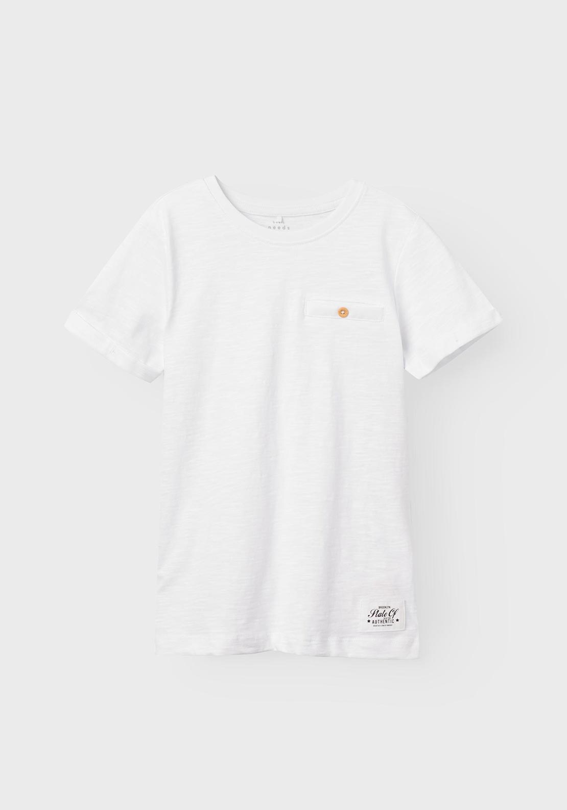 Name It Mini Boy Vincent Short Sleeve Tee, Bright White