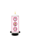 Naturally Irish BCC Parchment Christening Candle, Pink