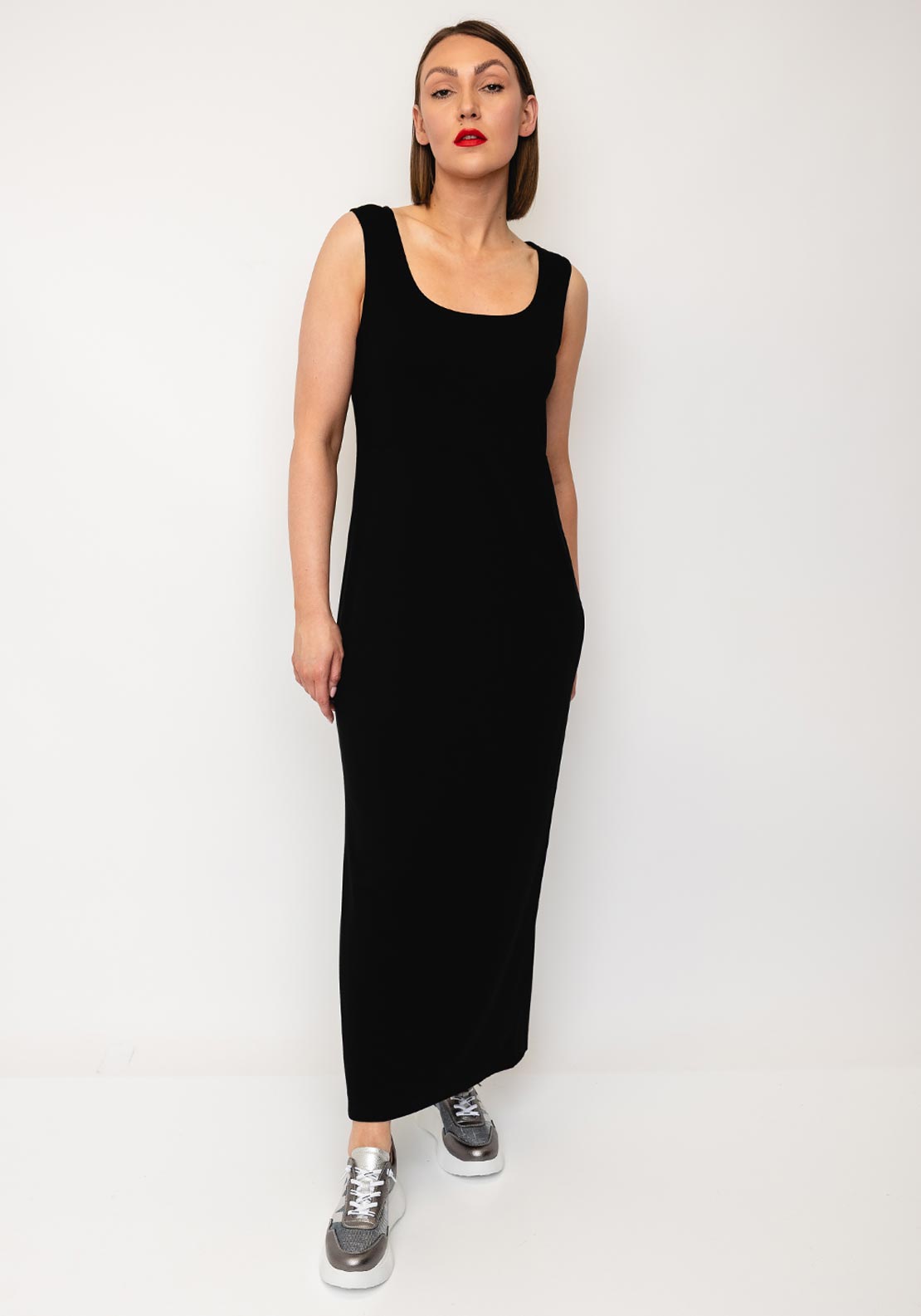 Naya Pocket Detail Basic Jersey Dress, Black