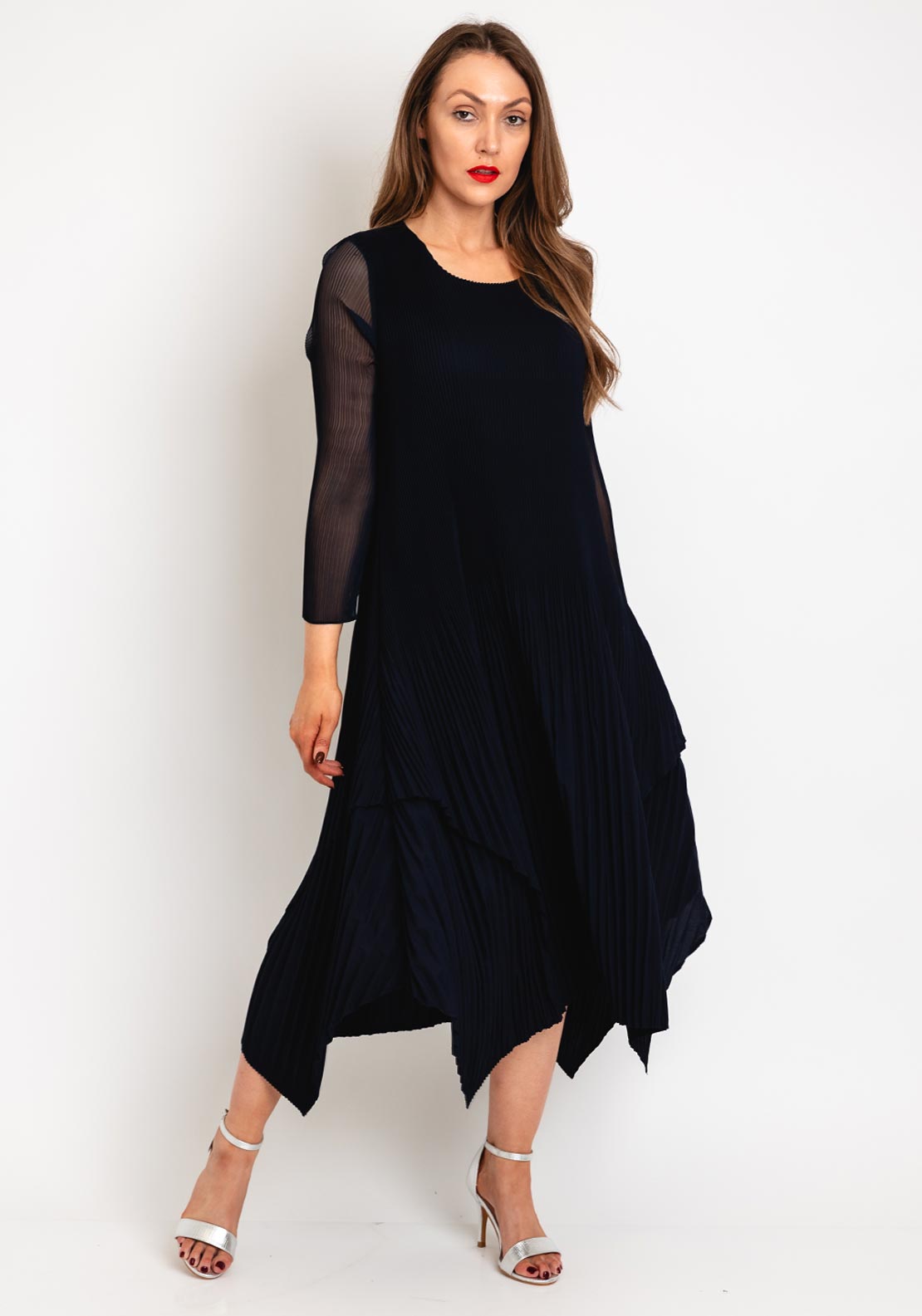 knee length dresses for ladies Naya Midi Dress: Denim