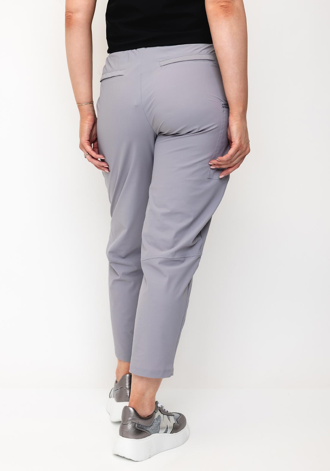 Naya Patch Pocket Seam Detail Trousers, Grey
