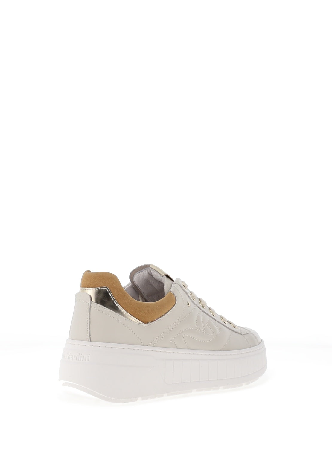 Nero Giardini Leather Chunky NG Laced Trainers, Beige