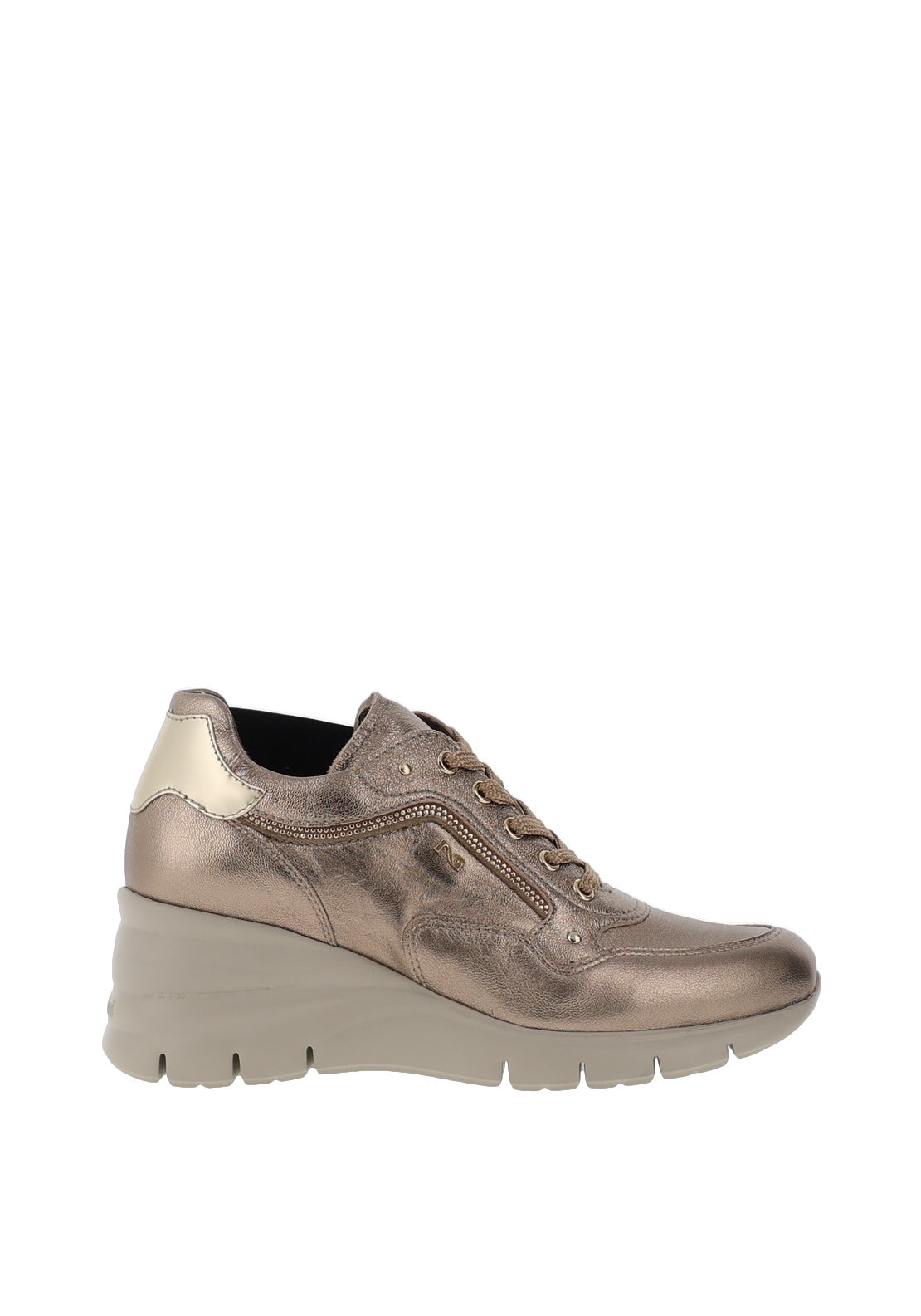 Nero Giardini Suede Low Profile Trainer with Memory Foam Sole Denim 203