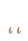 Newbridge Hoop Earrings with Mixed Stone Detail, Gold