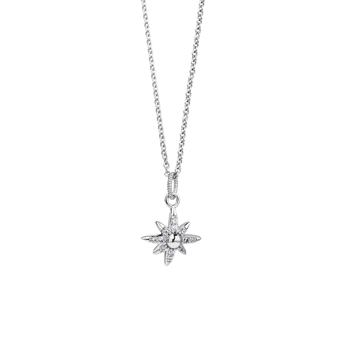 Newbridge Pavé North Star Pendant Necklace, Silver