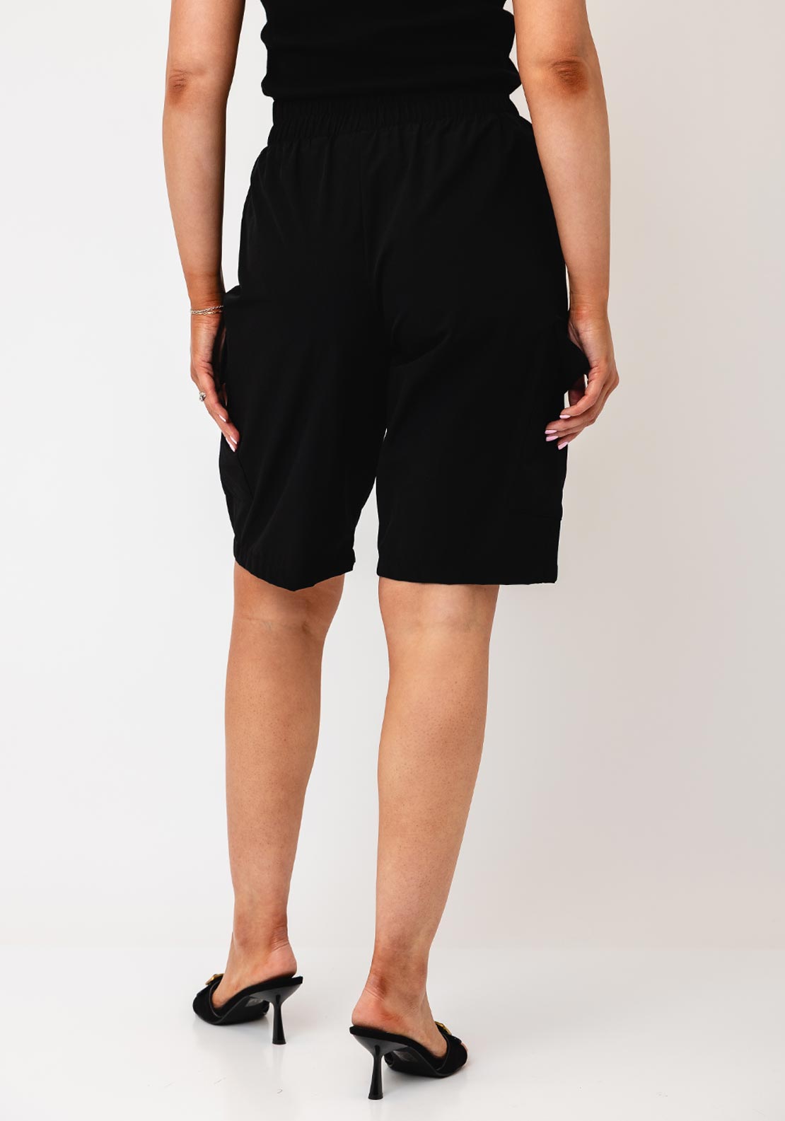 Noisy May Kirby Barrel Cargo Shorts, Black