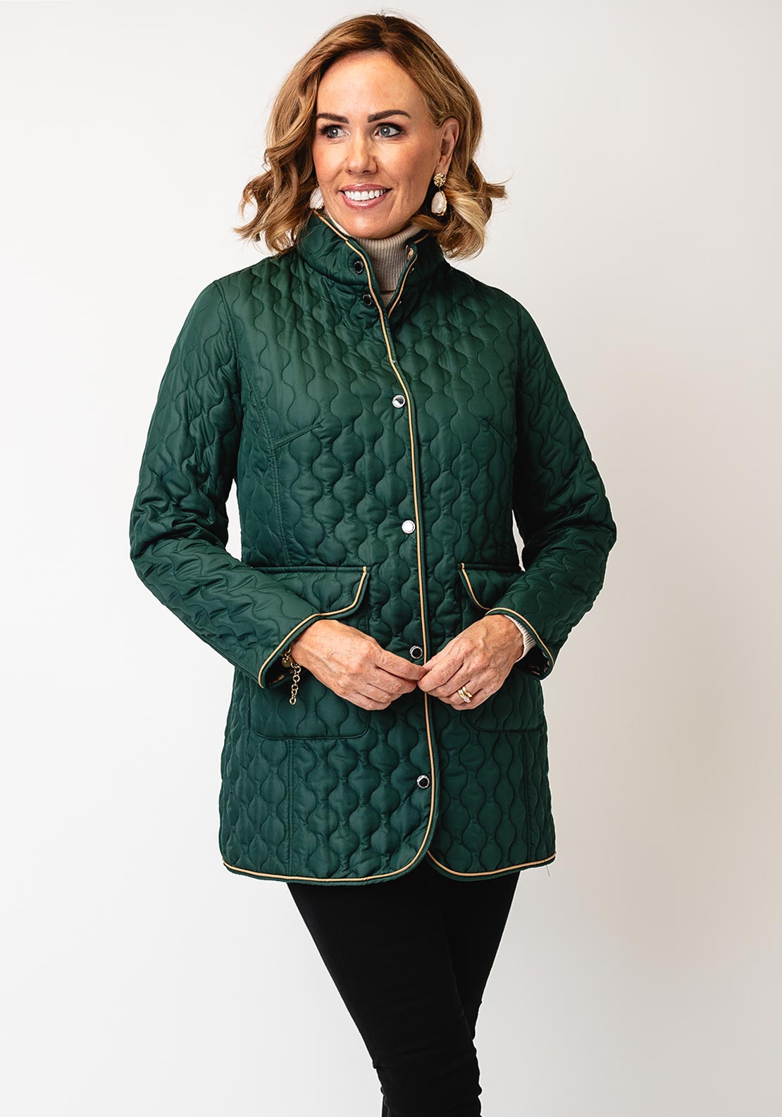 Normann Reversible Check Quilted Jacket, Green