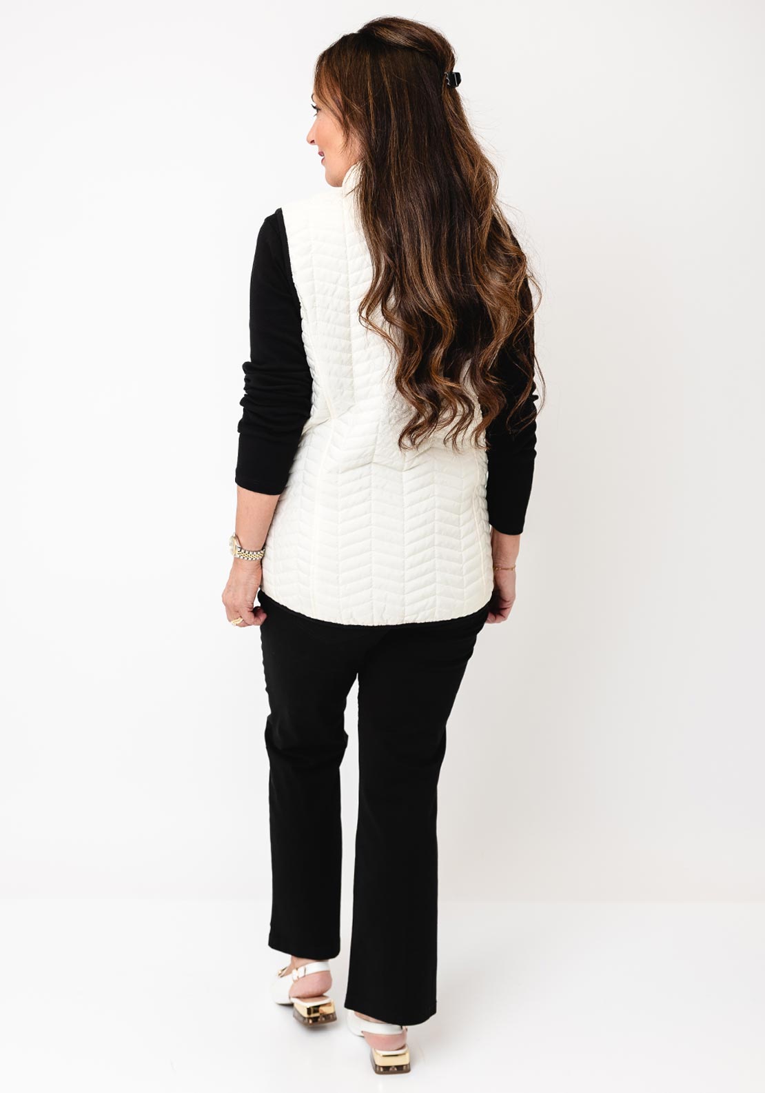Normann Contrast Detail Gilet, Cream