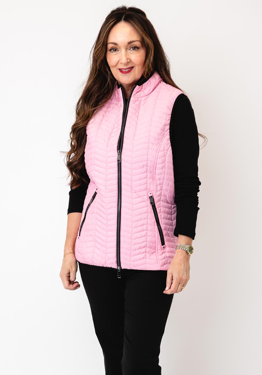 Normann Contrast Detail Gilet, Pink