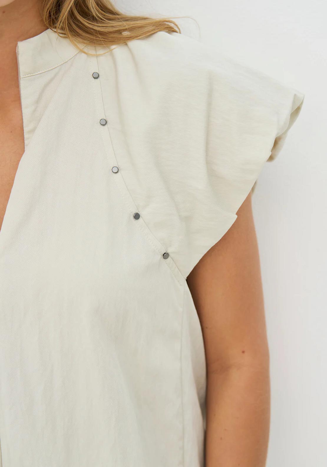 NU Denmark Cansu Zip Detail Shirt, Beige