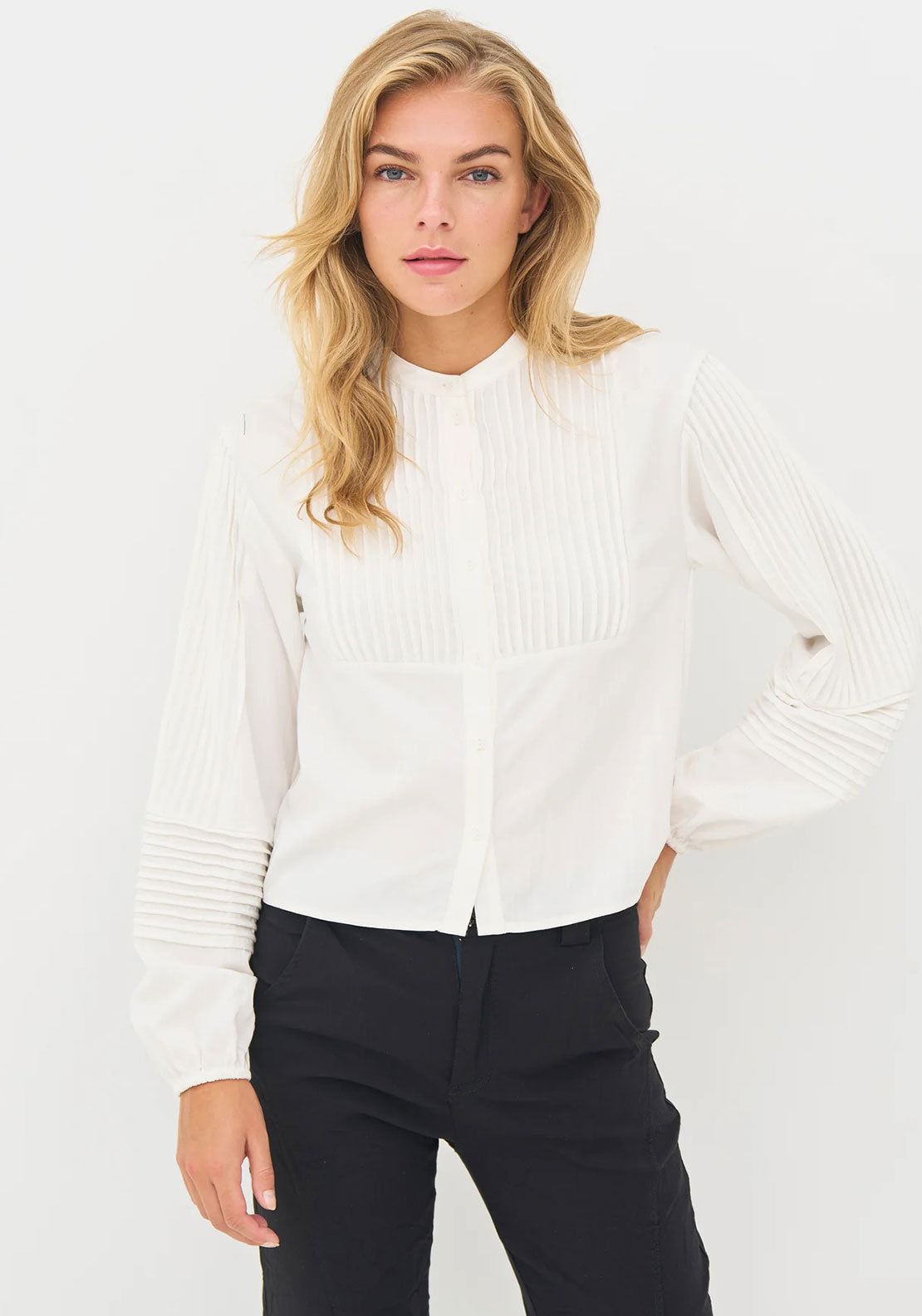 Nu Denmark Beo Pleated Shirt, White