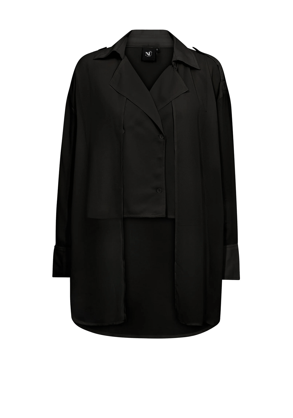 Nu Denmark Celsa Layered Chiffon Shirt, Black