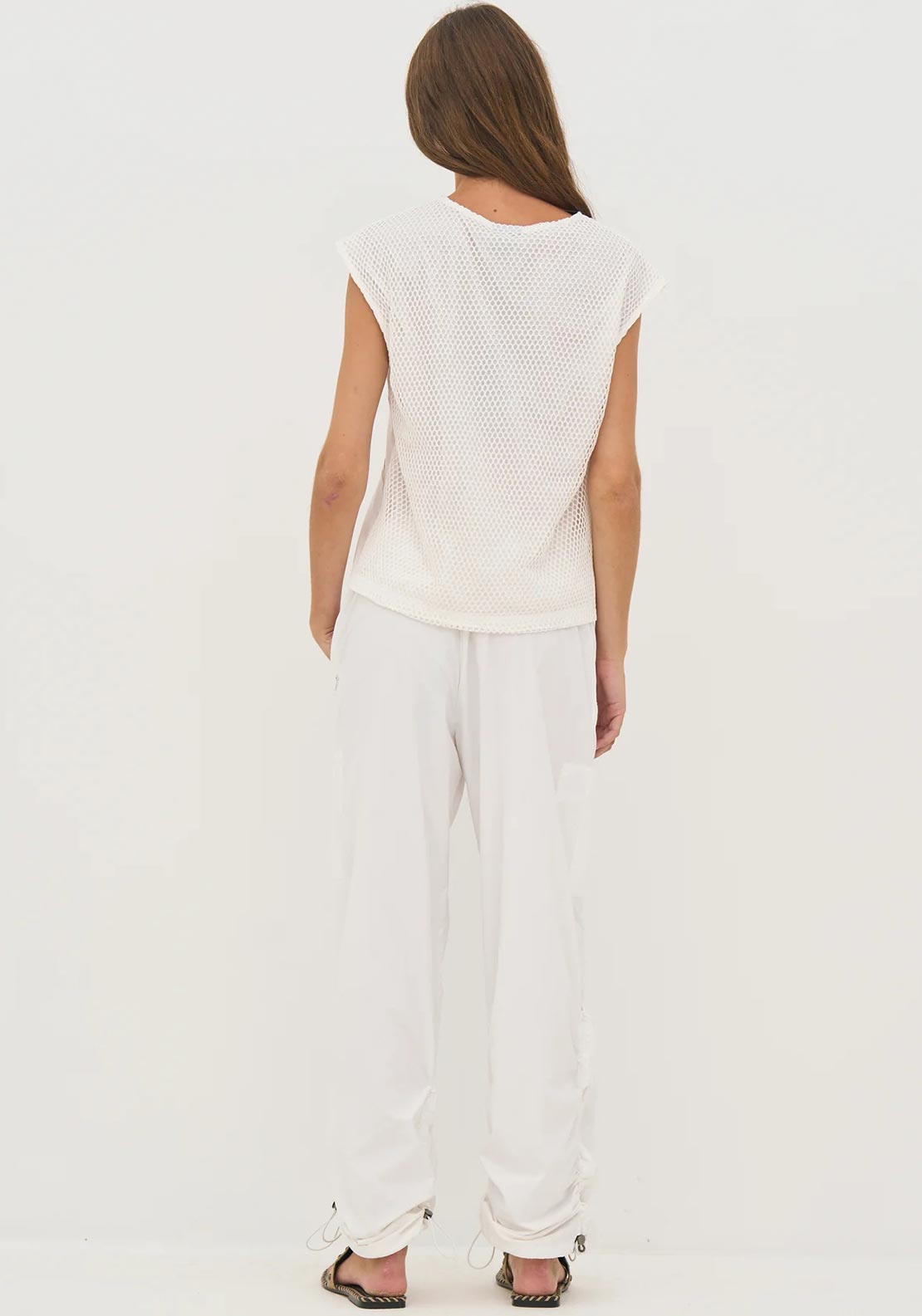 Nu Denmark Doa Mesh Contrast Panel Top, White