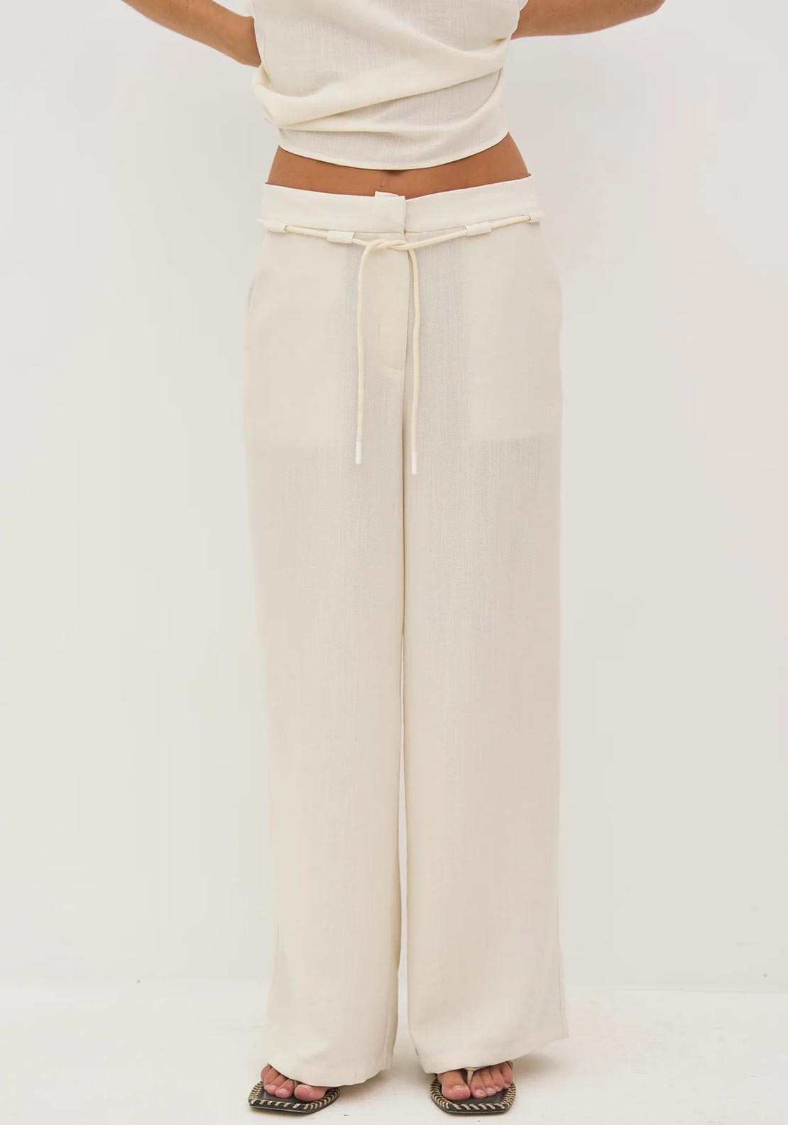 Nu Denmark Delei Wide Leg Trousers, Cream