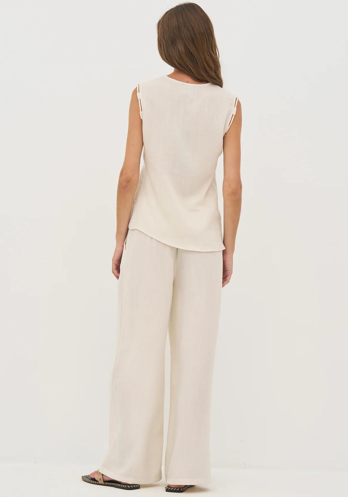 Nu Denmark Delei Wide Leg Trousers, Cream