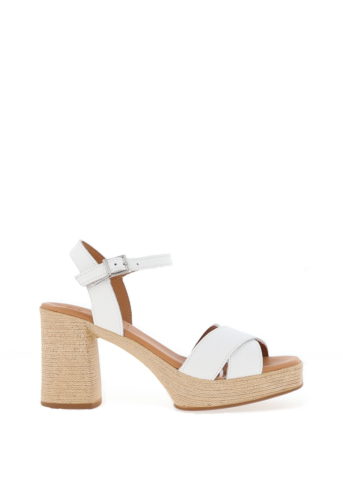 Oh My Sandals Woven Heeled Sandals, White