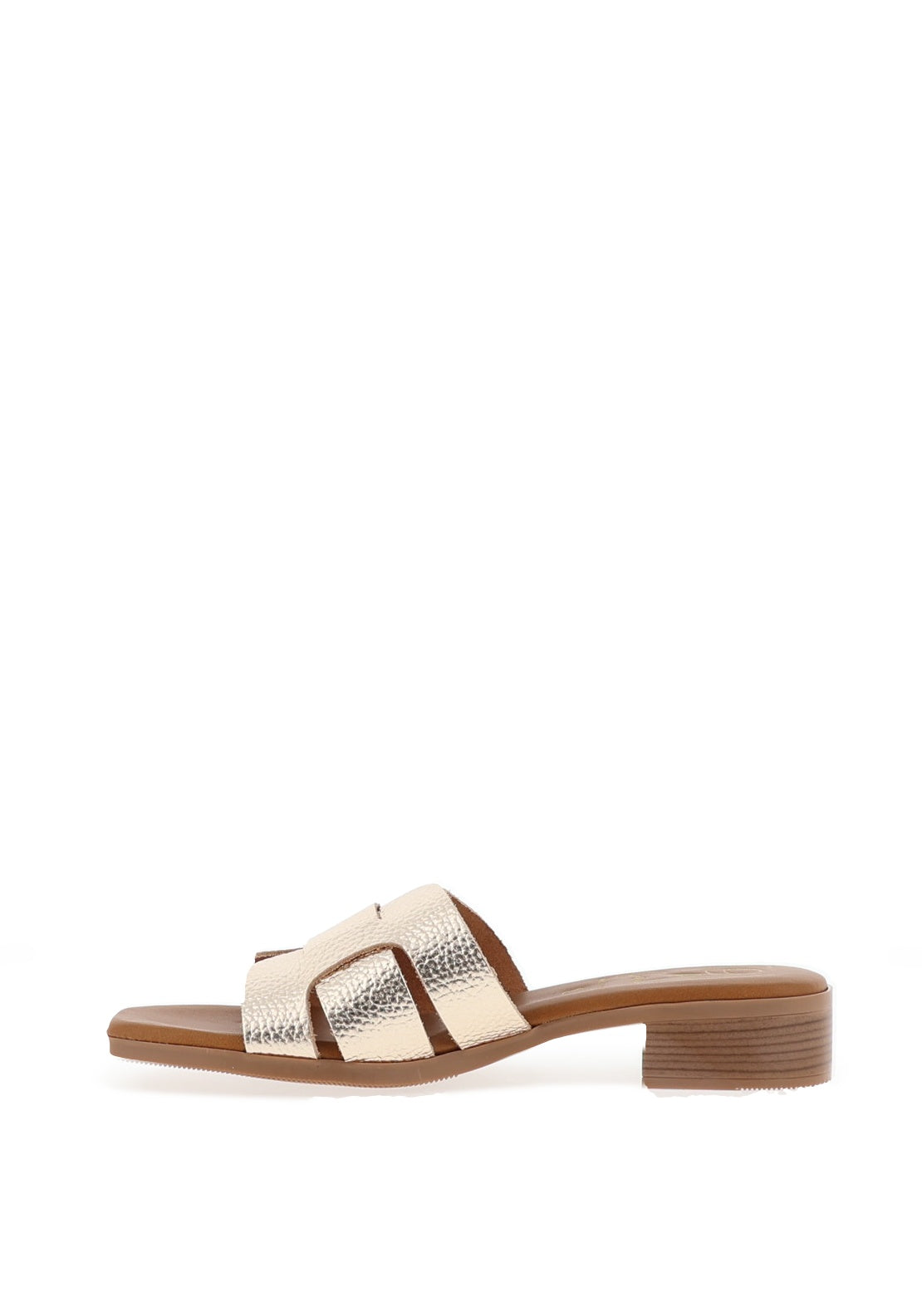 Oh My Sandals Woven Leather Mule Sandals, Champagne