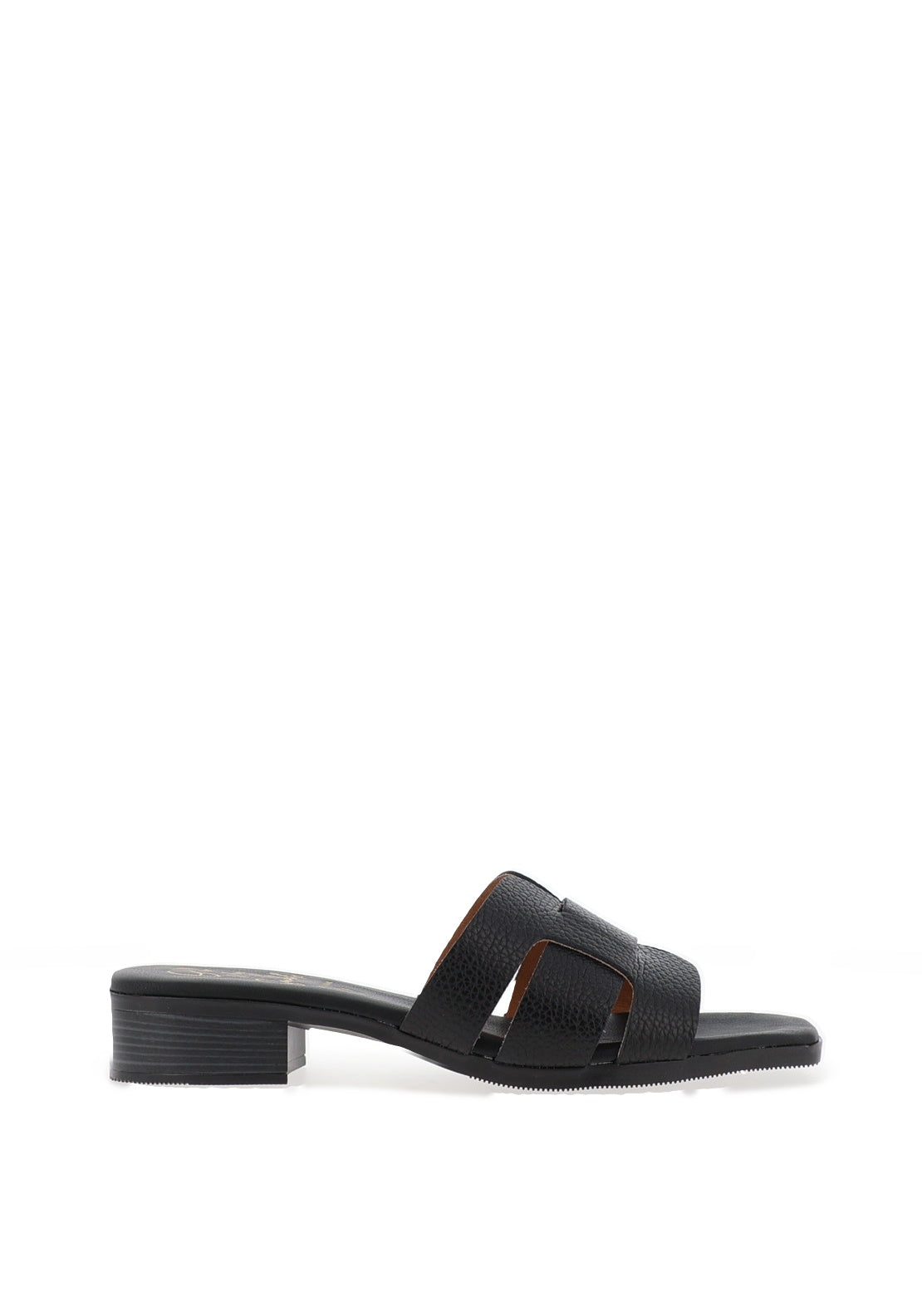 Oh My Sandals Woven Leather Mule Sandals, Black