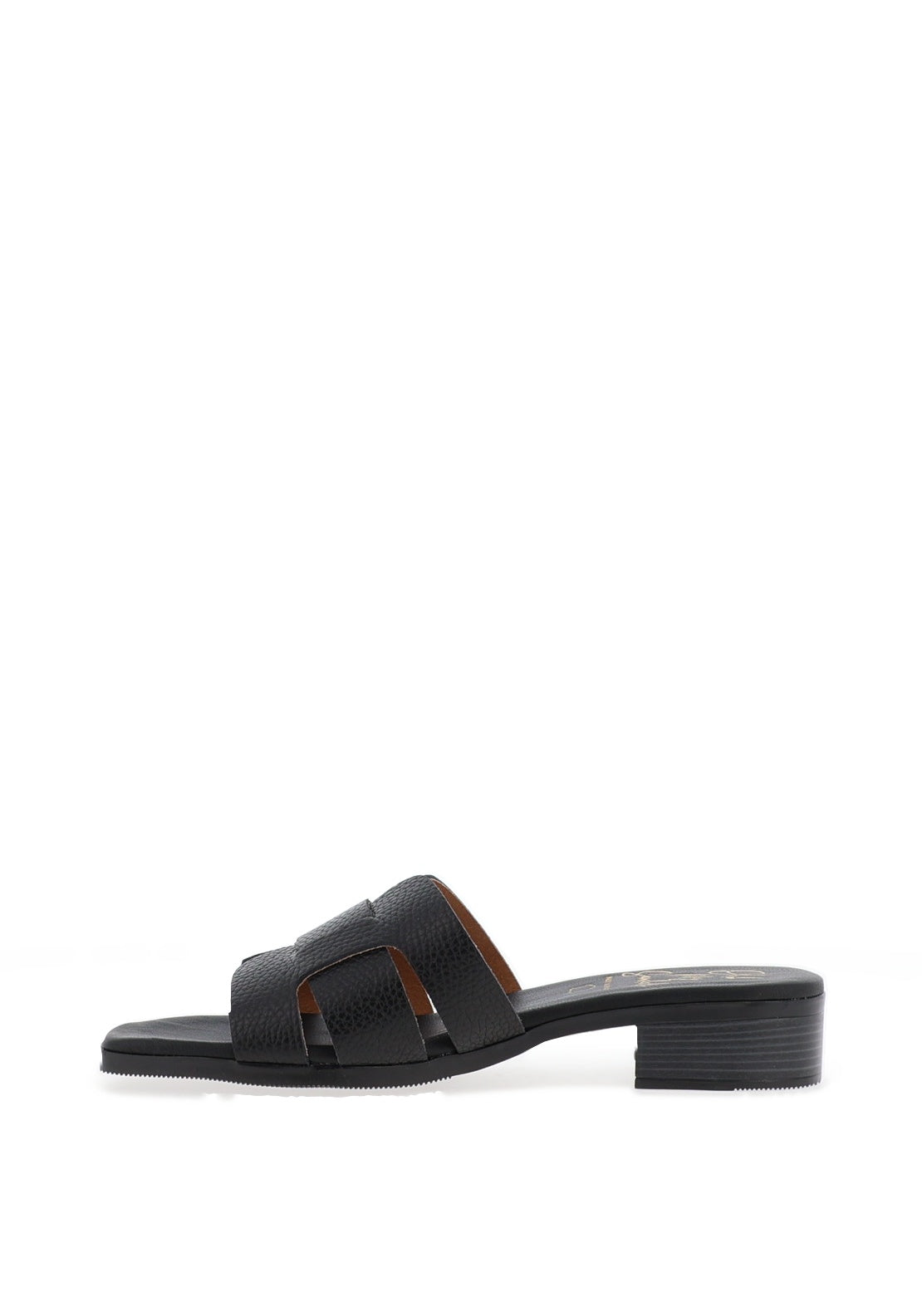 Oh My Sandals Woven Leather Mule Sandals, Black