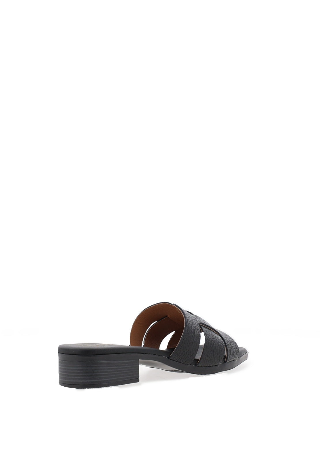 Oh My Sandals Woven Leather Mule Sandals, Black
