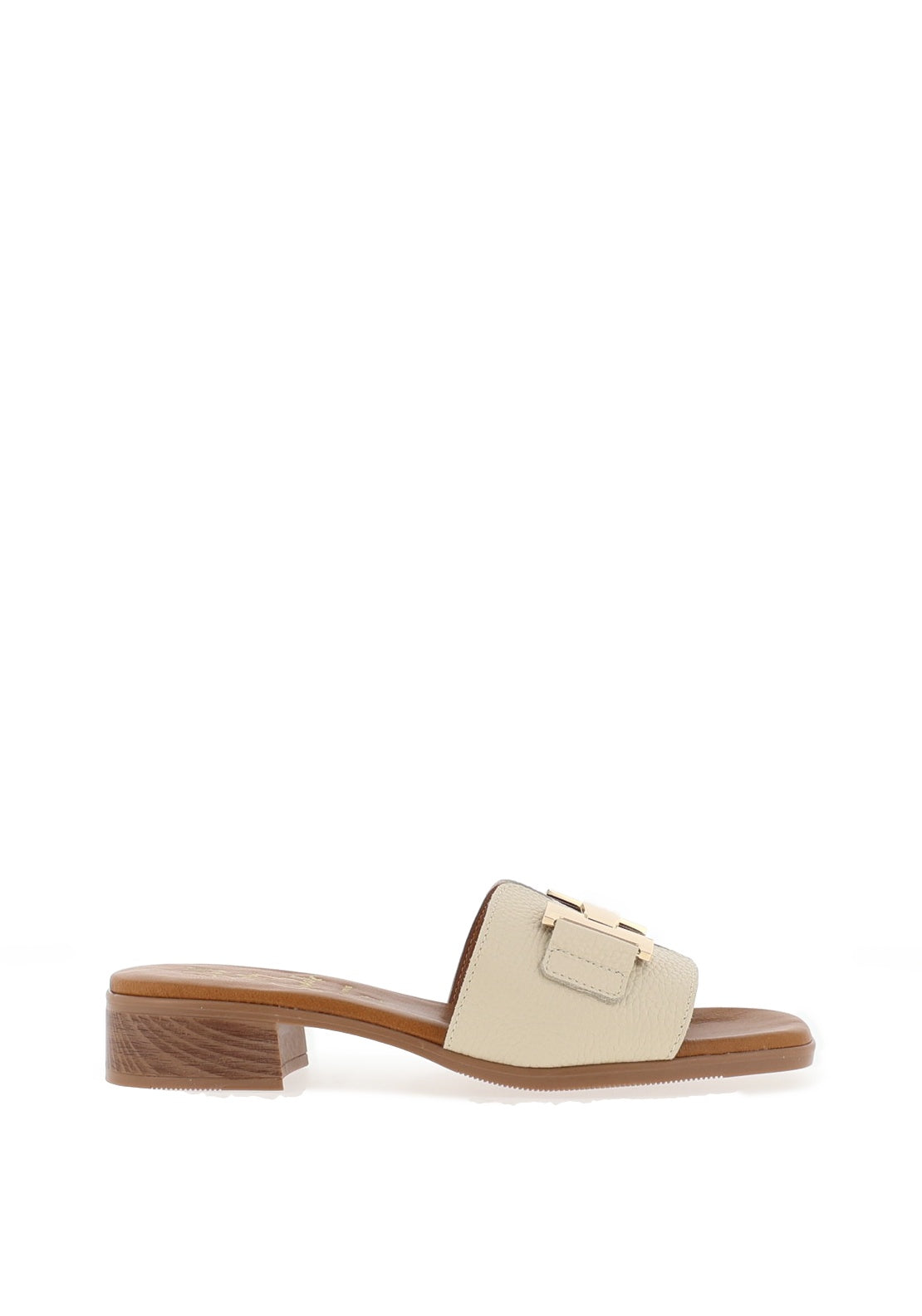 Oh My Sandals Leather Low Heel Mule Sandals, Ice