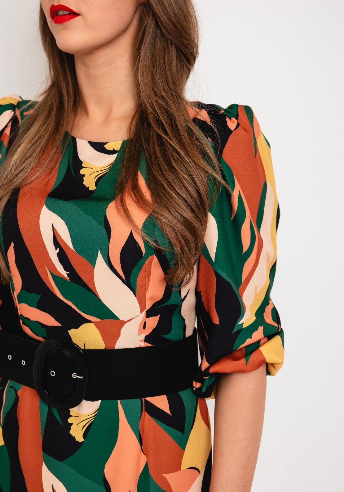 Olimara Cutout Back Floral Midi Dress, Multi