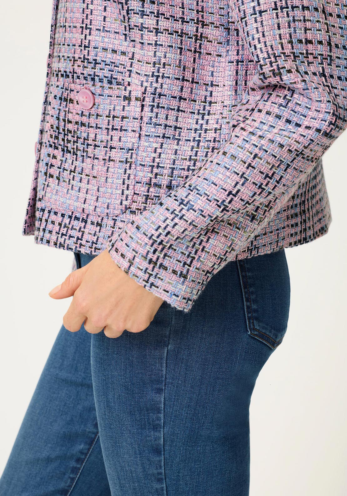Olsen Tweed Style Structured Jacket, Pink
