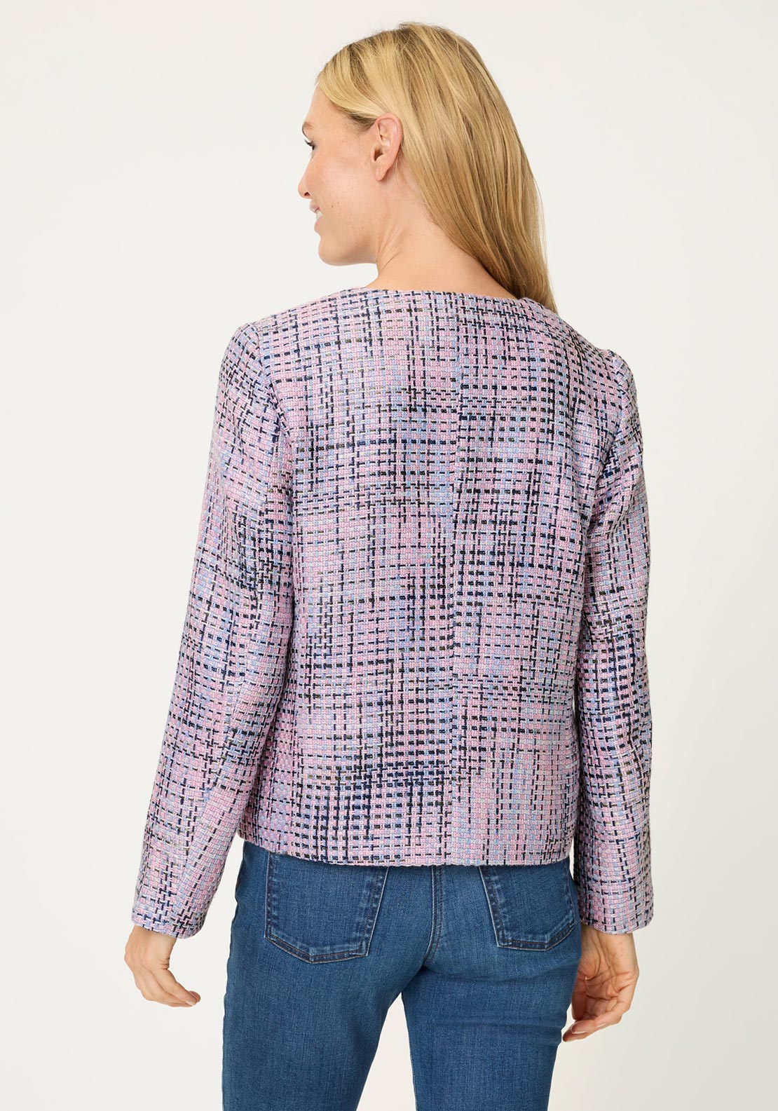Olsen Tweed Style Structured Jacket, Pink