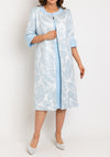 Ophelia Melita Ava Leaf Print Dress & Jacket Set, Sky Blue
