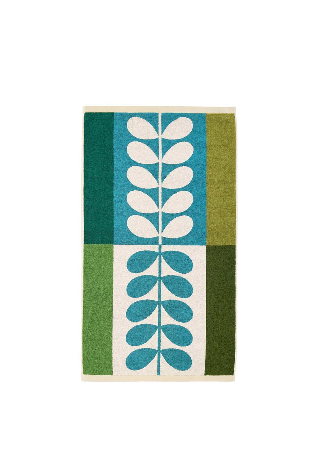 Orla Kiely Willow Stem Check Hand Towel, Green & Blue