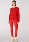 Oui Side Zip Cotton Jumper, Chinese Red