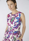 Oui Vibrant Floral Linen Blend Dress, Lilac Green