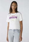 Oui Dream Tassel Cotton T-Shirt, White
