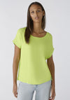Oui Ayono Contrast Jersey Back Top, Tender Shoots