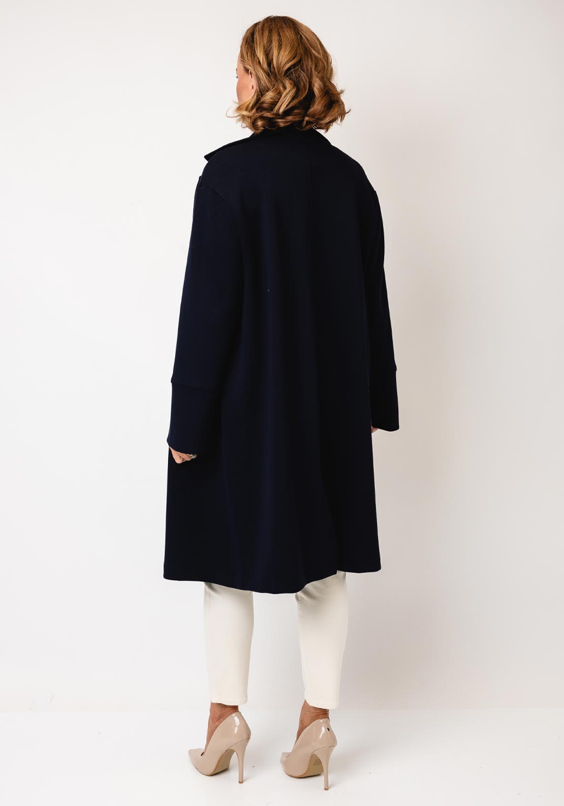 Oui Scuba Jersey Long line Blazer, Navy