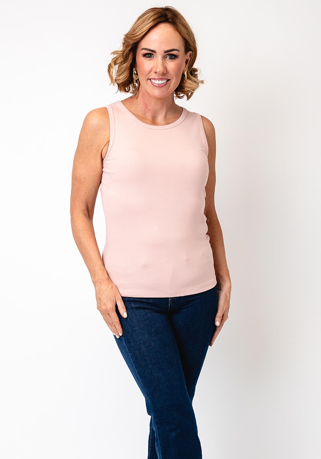 Oui Ribbed Tank Top, Pink