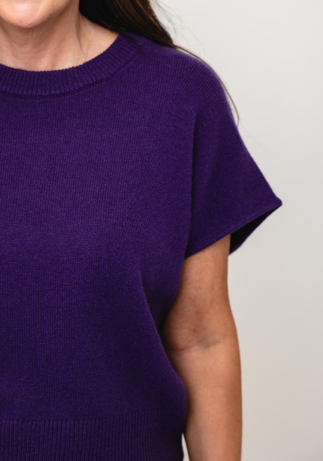 Oui Knitted Sleeveless Vest, Purple