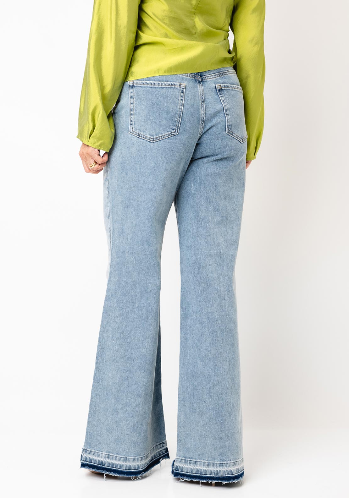 Oui Womens High Rise Wide Leg Jeans, Blue