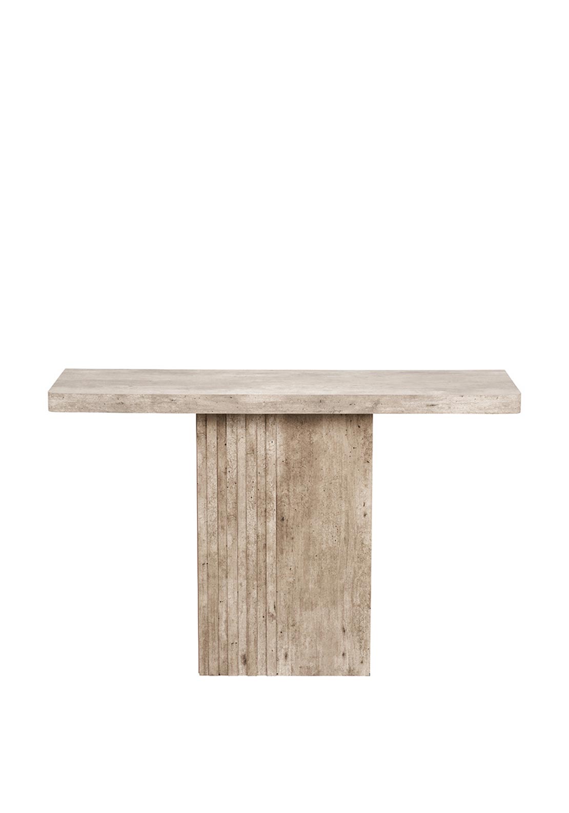 Pacific Elkton Concrete Effect Groove Detail Console Table, Natural