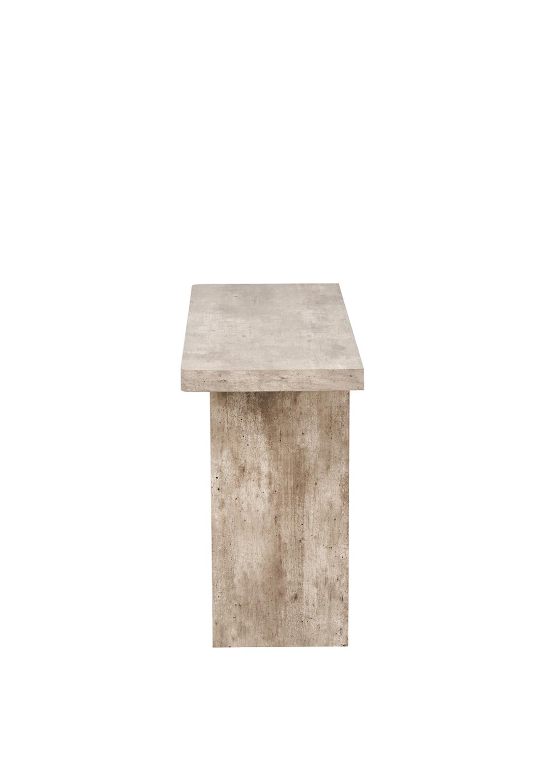 Pacific Elkton Concrete Effect Groove Detail Console Table, Natural