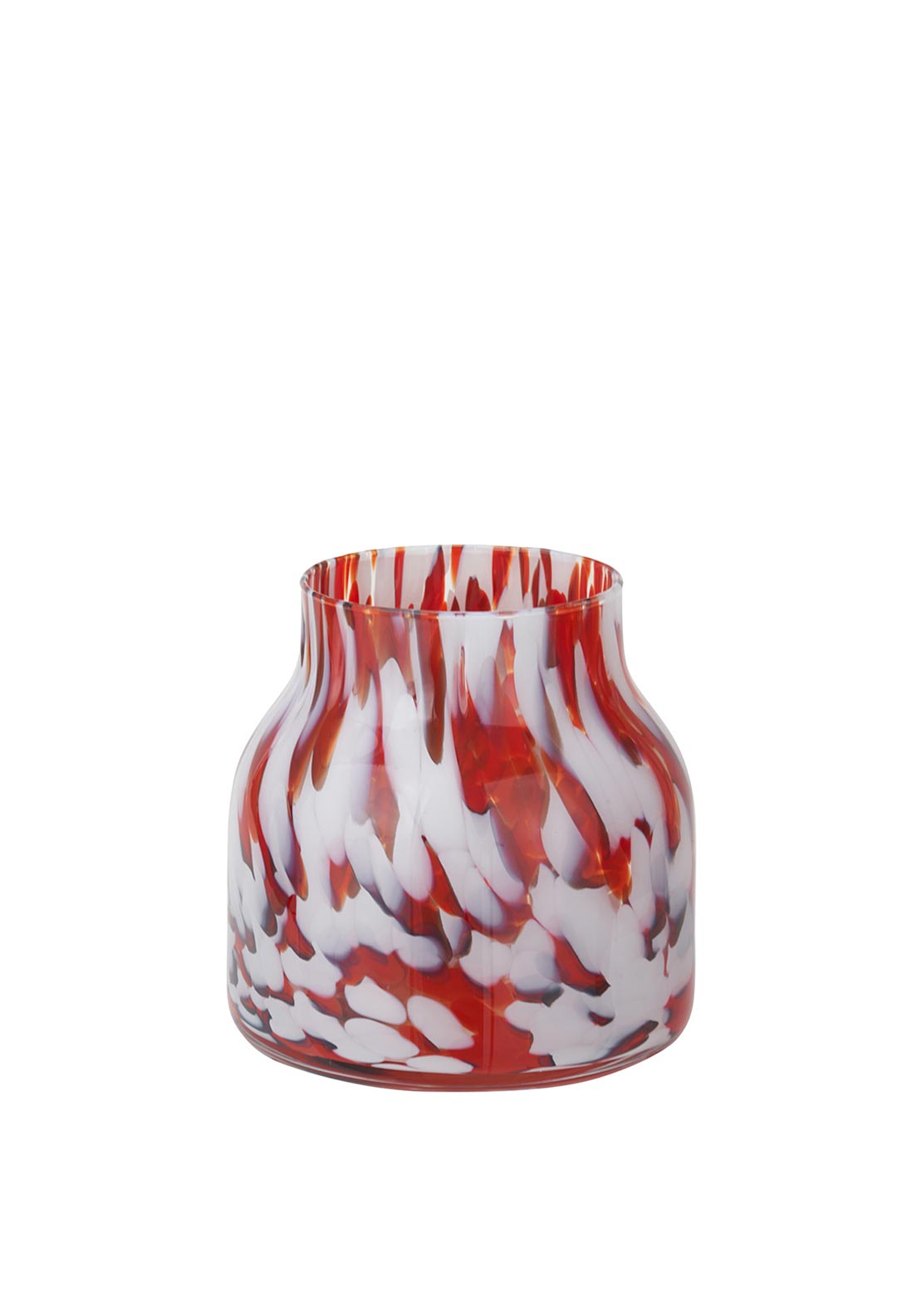 Pacific Tortoiseshell Glass Vase, Red and White