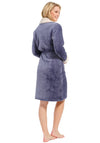 Pastunette Deluxe Warm Fleece Wrap Over Dressing Gown, Dark Blue