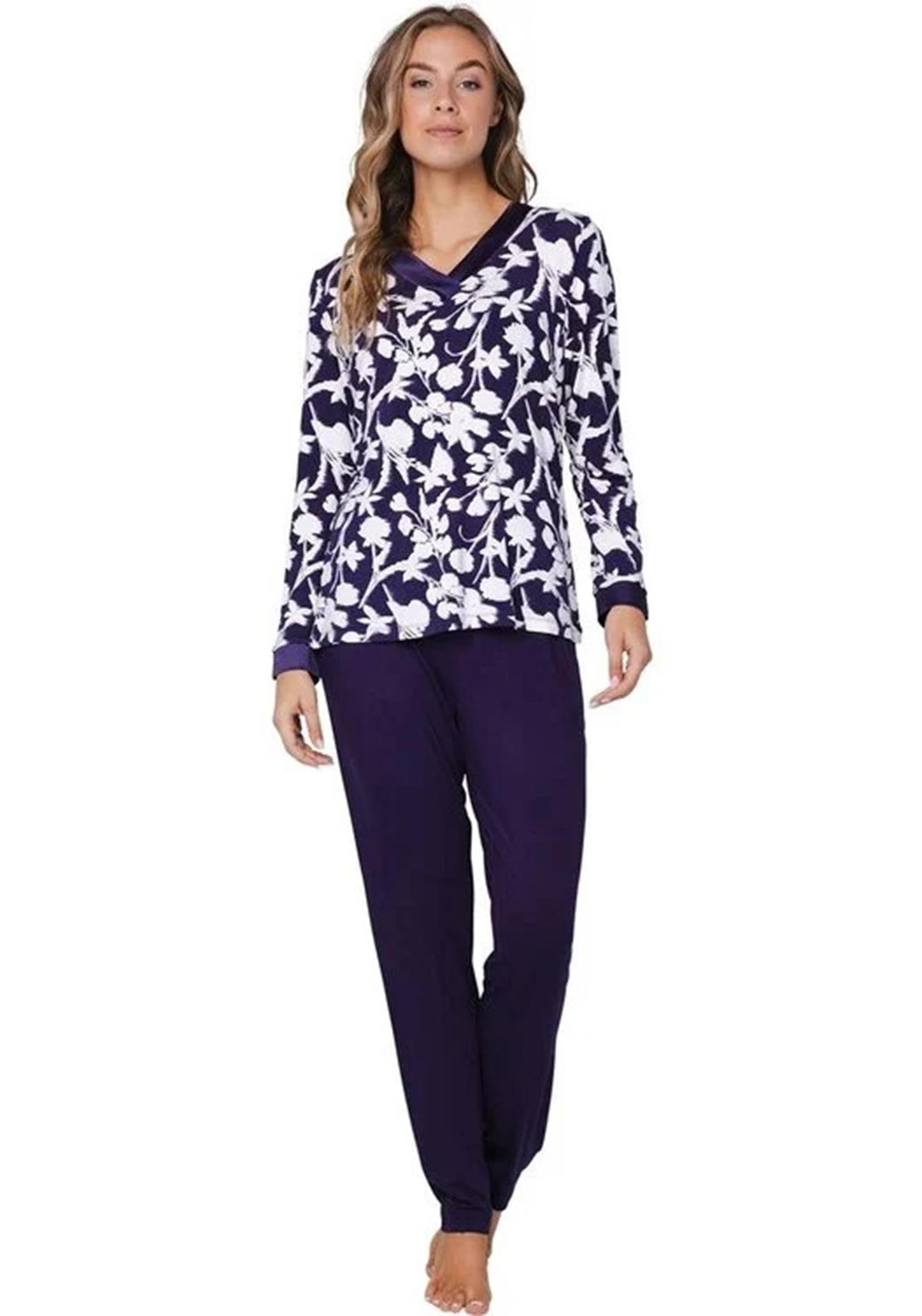 Pastunette Orchid V-Neck Pyjama Set, Purple
