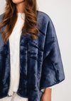 Pastunette Deluxe Warm Fleece Wrap Over Cape, Dark Blue
