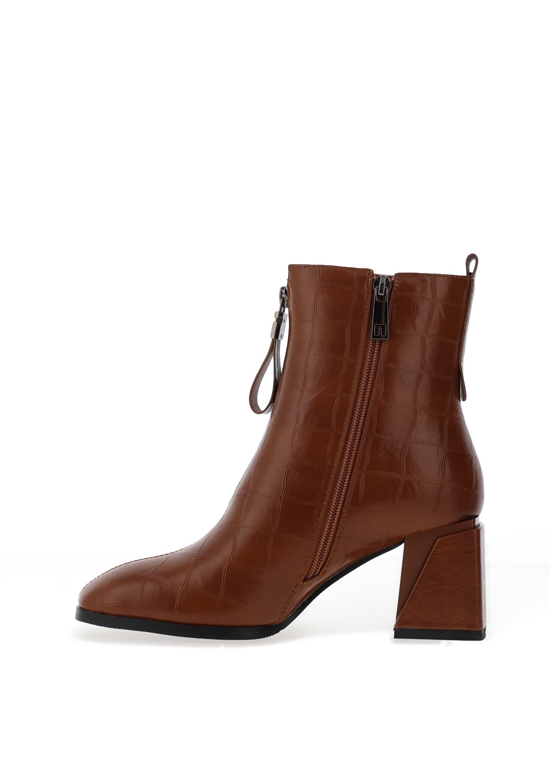 Patrizio Como Bagni Faux Croc Ankle Boots, Tan